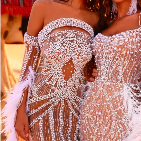 Vlora & Kaltrina Couture Beaded Evening Gown - Picture 3 of 3